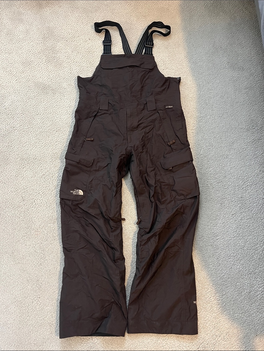 The North Face Men’s Chocolate Brown Snow Bibs with Adjustable Straps